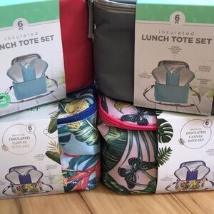 6 piece insulated lunch set.